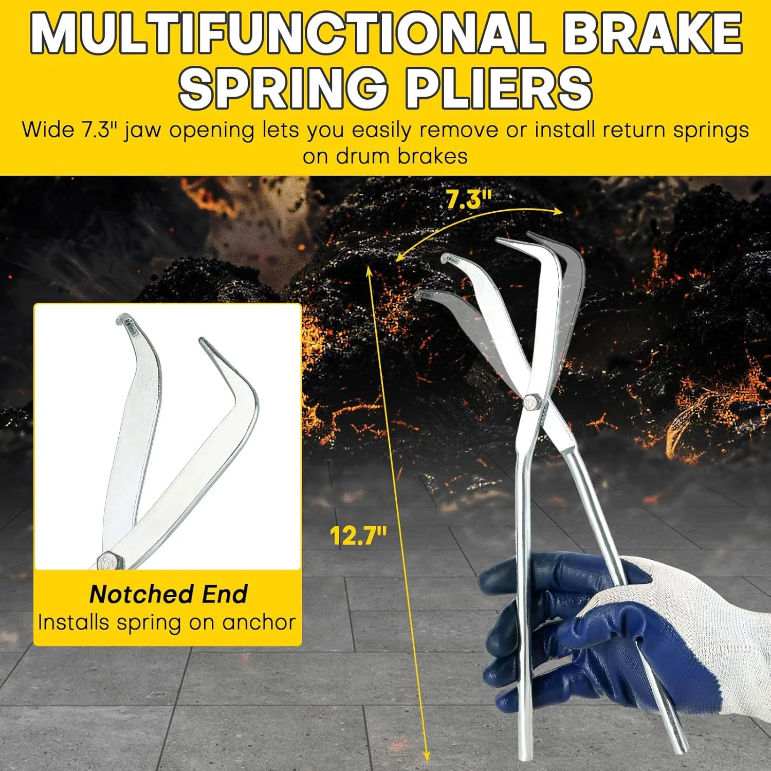 8PCS Drum Brake Tool Kit Brake Spoon Set with Drum Brake Spring Pliers, Brake Sp