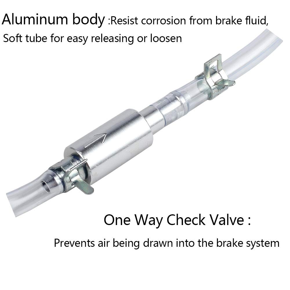 vbaxy Brake Bleeder Hose- One Way Check Valve Tube Bleeding Tool Kit for…
