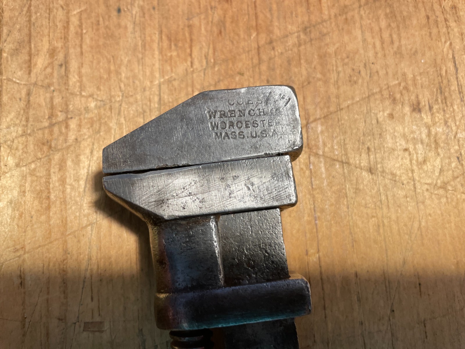 Vintage 6-1/2″ Coes Wrench Co. Wood Handle Adjustable Monkey Wrench