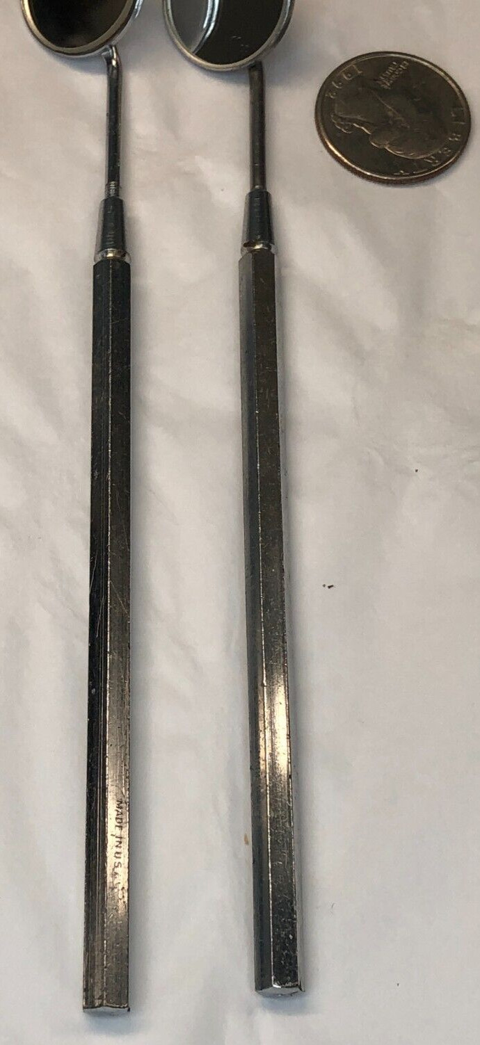 Dixon Germany #4 Inspection Mirror Lot of 2 Made In USA Vintage