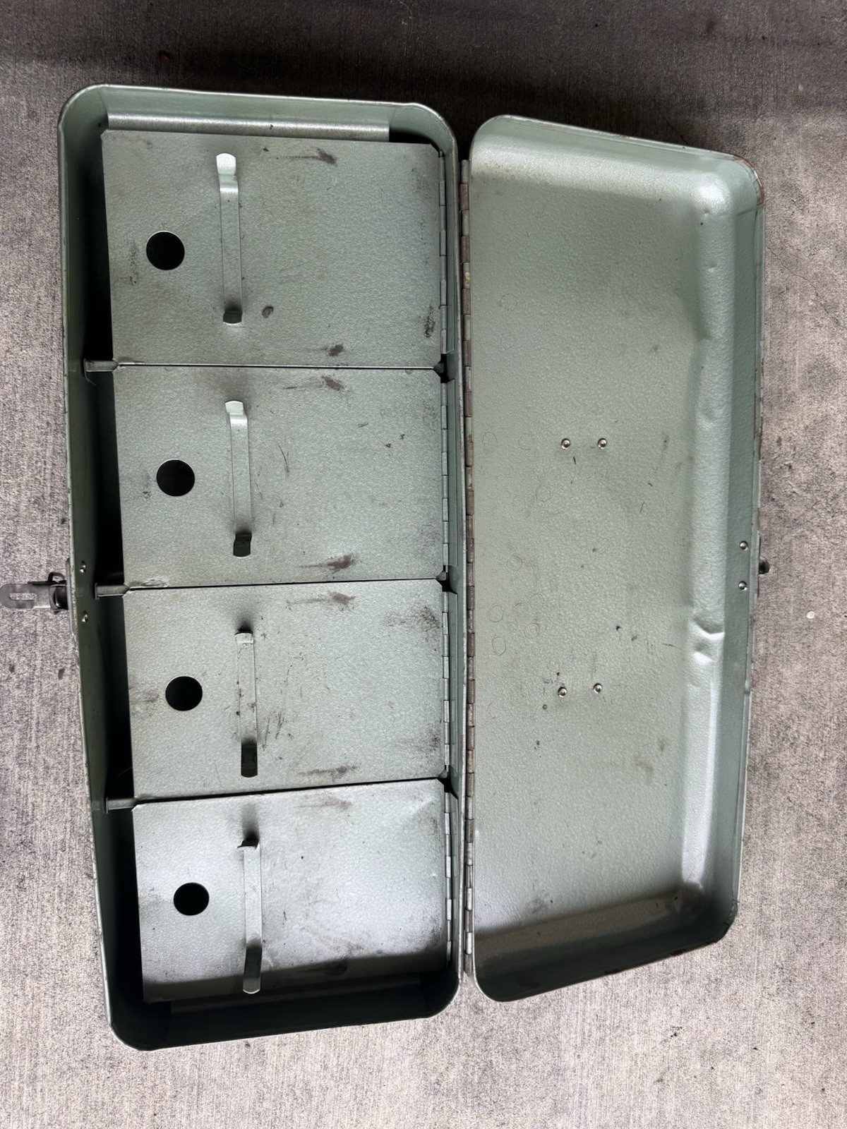 Vintage Metal Tool Box / Industrial Storage Box – Harvey E. Hansen