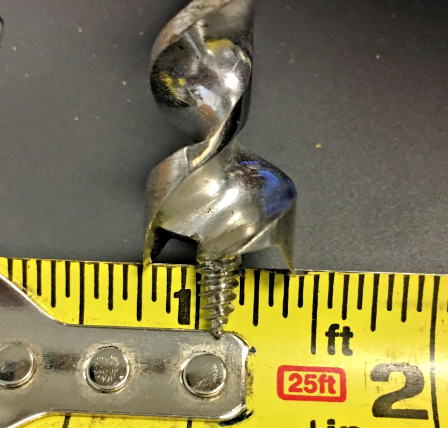 10/16″ The Snell MFG. Co. Auger Bit, Chrome Finish, 8″ Long