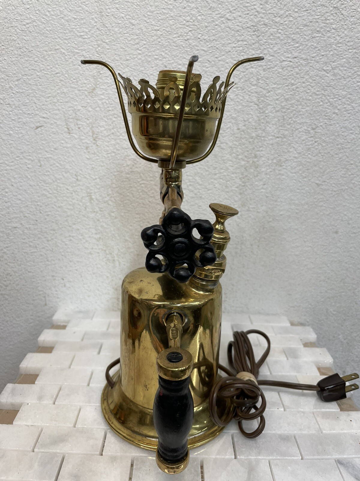 Vintage Clayton and lambert blow torch Table Lamp Light Tool Man Cave Decor