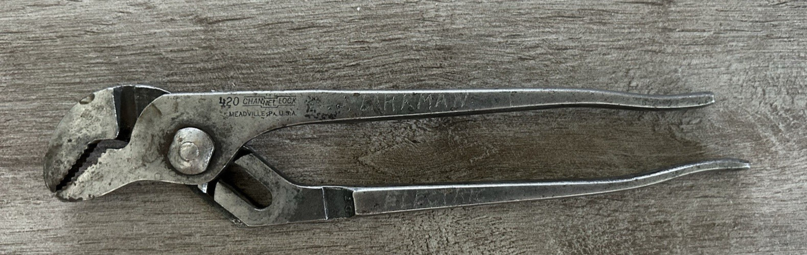 Vintage No. 420 Channel Lock Pliers Champion- Meadville PA-USA