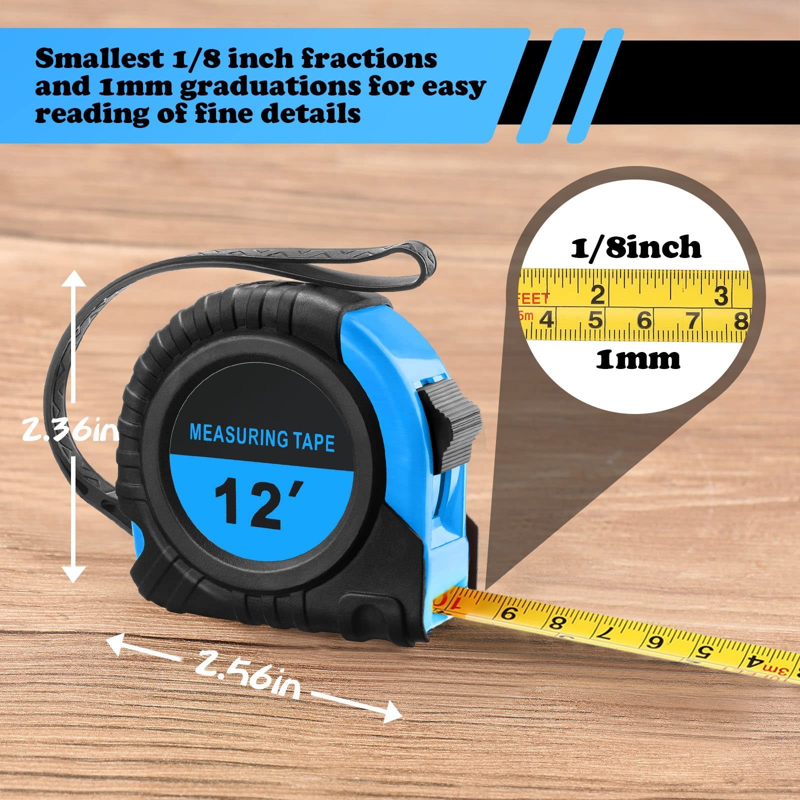 20 Pieces Easy Read Measuring Tape Bulk 12 FT Retractable Measuring… Fast Ship
