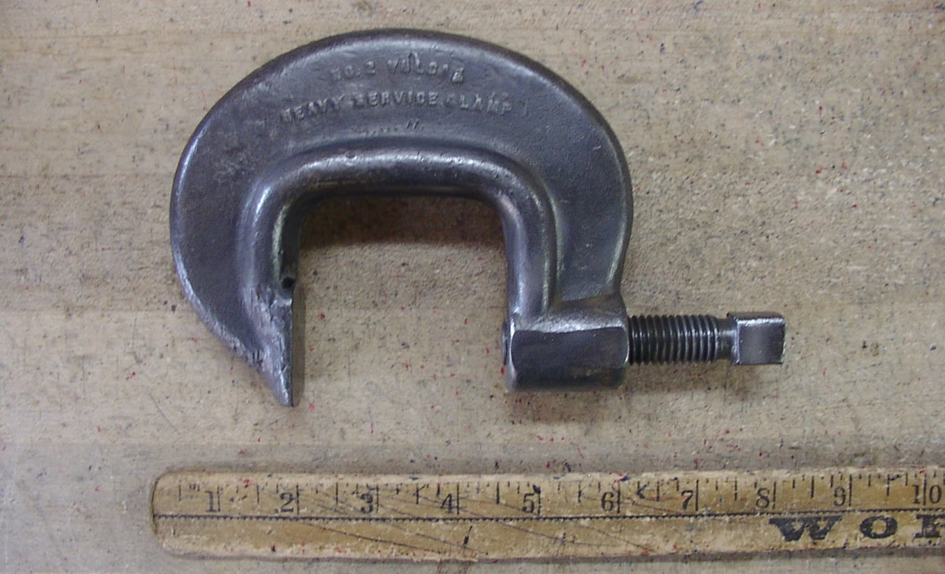 2 Vntg Williams Vulcan No. 2 Heavy Duty Service ‘C” Clamps,{1} XLINT,& {1}VGC