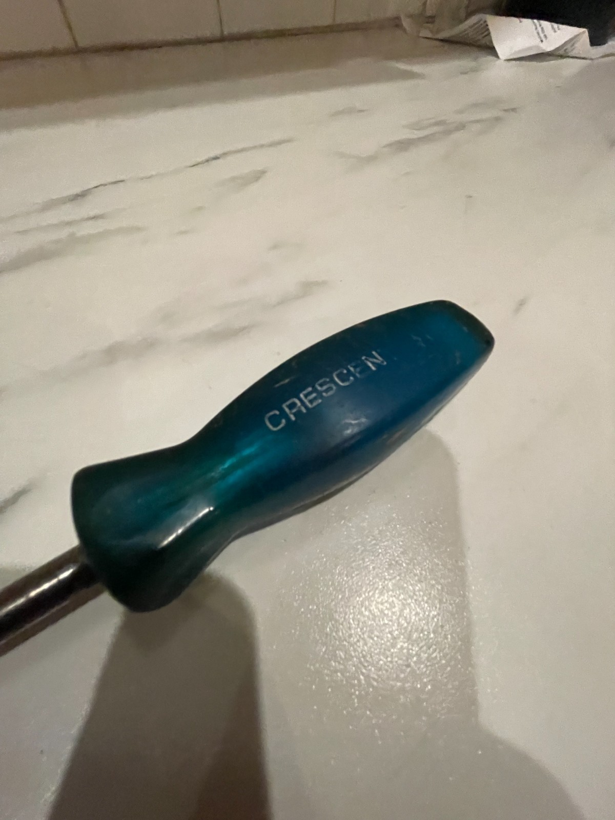 Vtg CRESCENT Blue Acetate Handle Flat Bit 12″ Screwdriver USA K-13C extra large