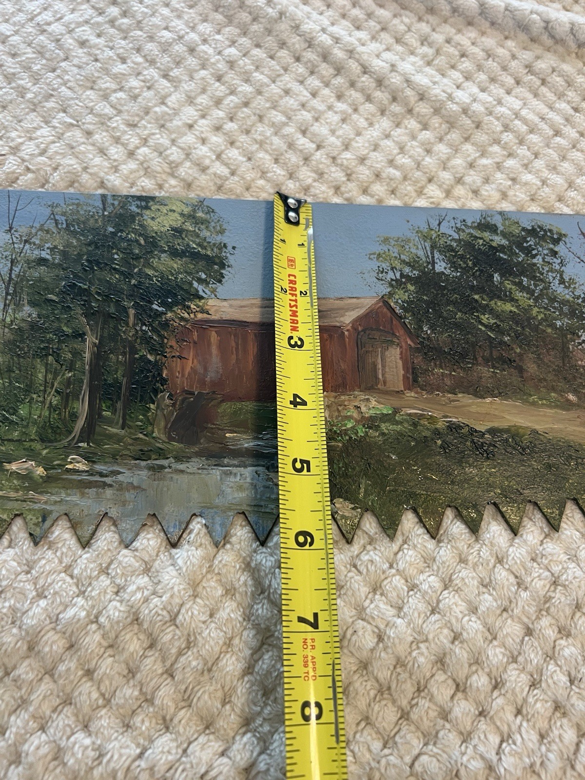 4 Foot Hand Painted 2 Man 2 Handle Crosscut Saw Signed By Artist The Seasons