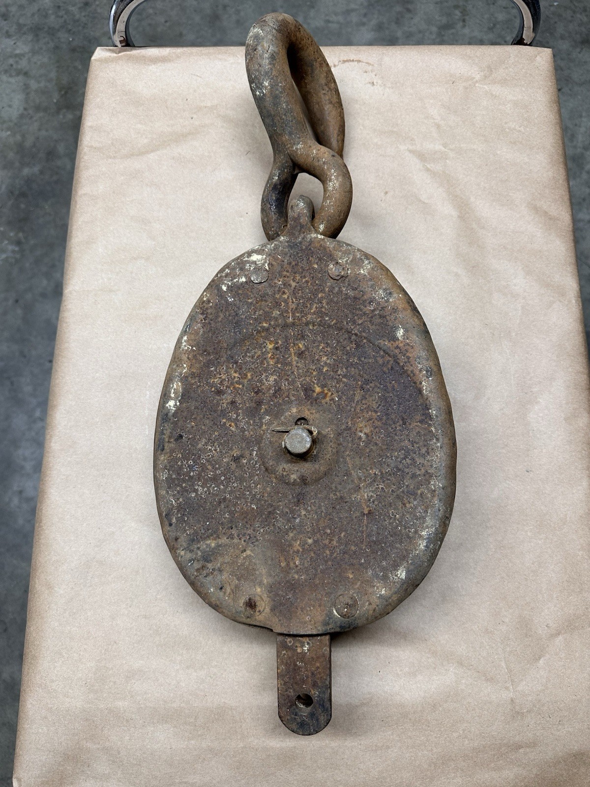 Heavy Duty Vintage Cast Iron Pulley Block 24″ X 8” with Hook 29 LB Industrial