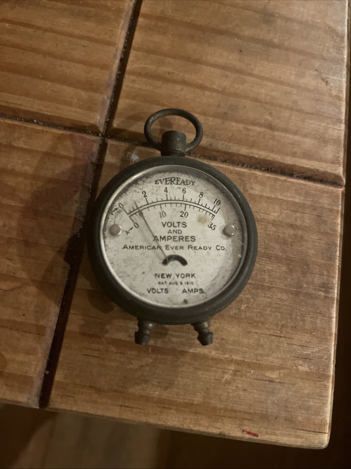 VINTAGE EVEREADY VOLT & AMPERE GAUGE American Ever Ready Co.- New York