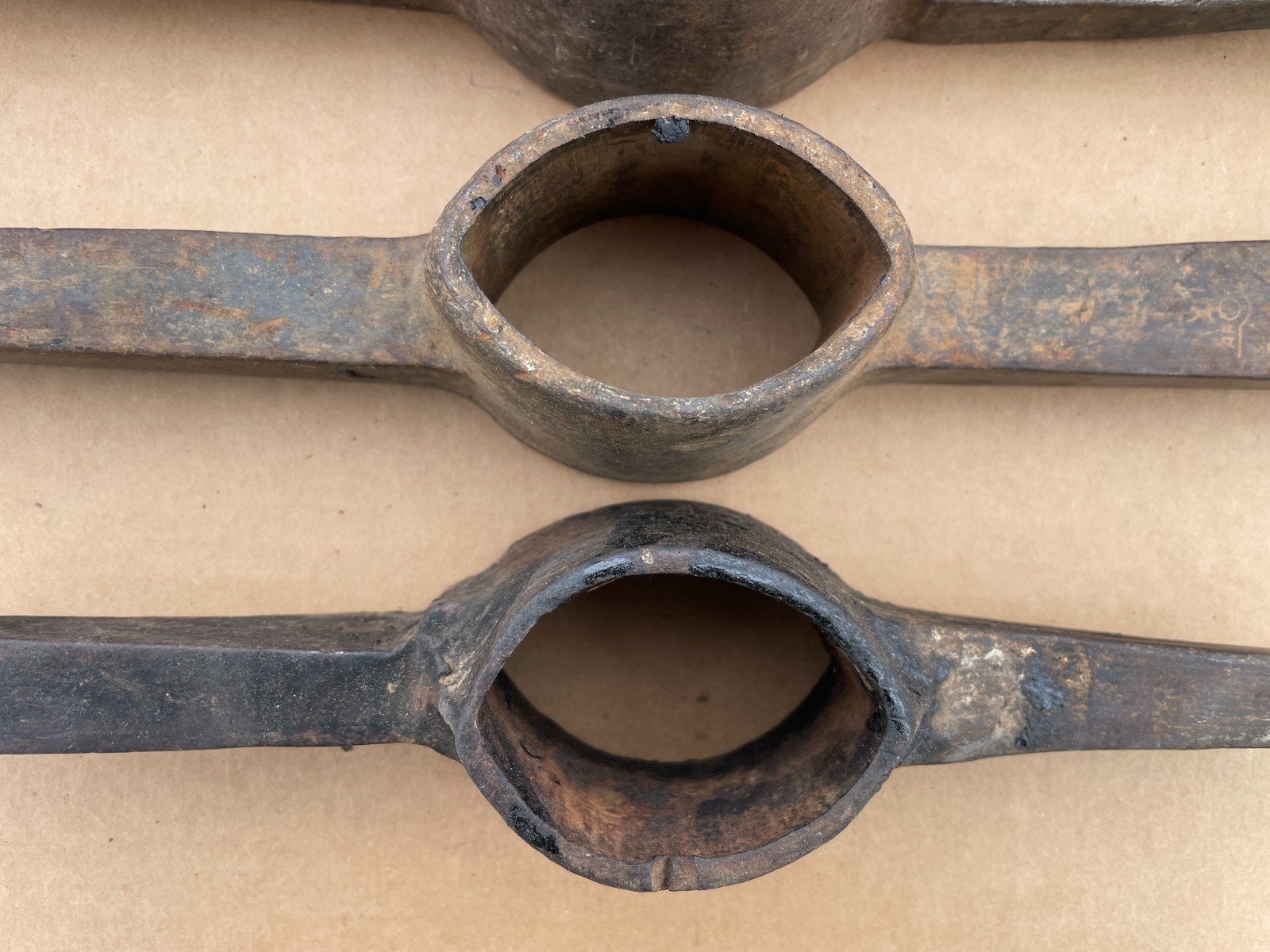 Vintage Lot of (6) PICKAXE HEADS Forged Steel Tools 14-23″ Salvaged