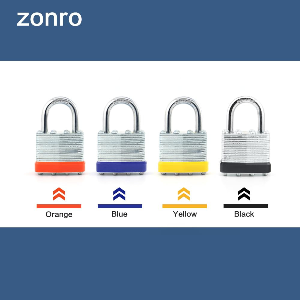 Locks Laminated Steel Keyed Padlocks,Keyed Alike Locks, 1-9/16 inch Wide,Norm…