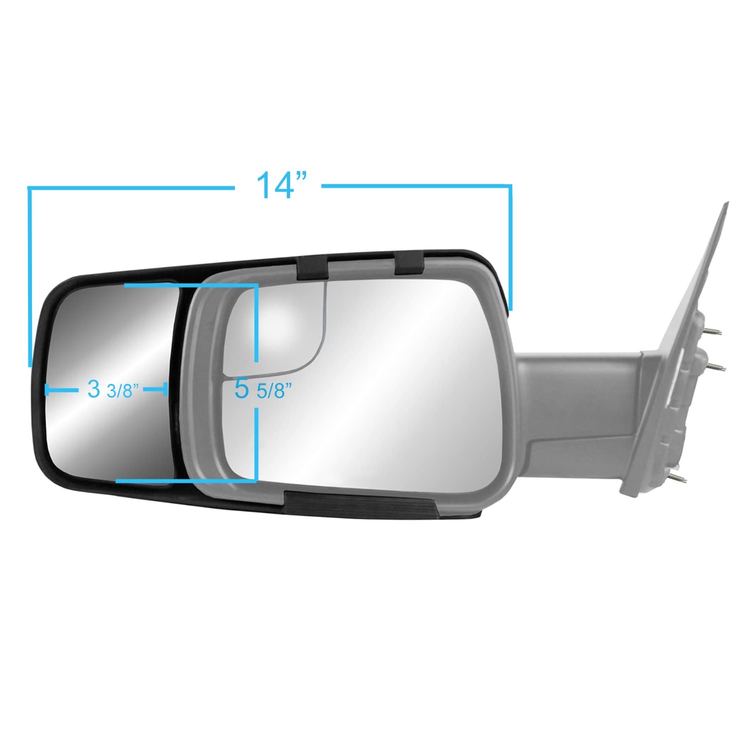 Black Towing Mirror Extensions For 2019-2022 Ram 1500 Driver Passenger Side