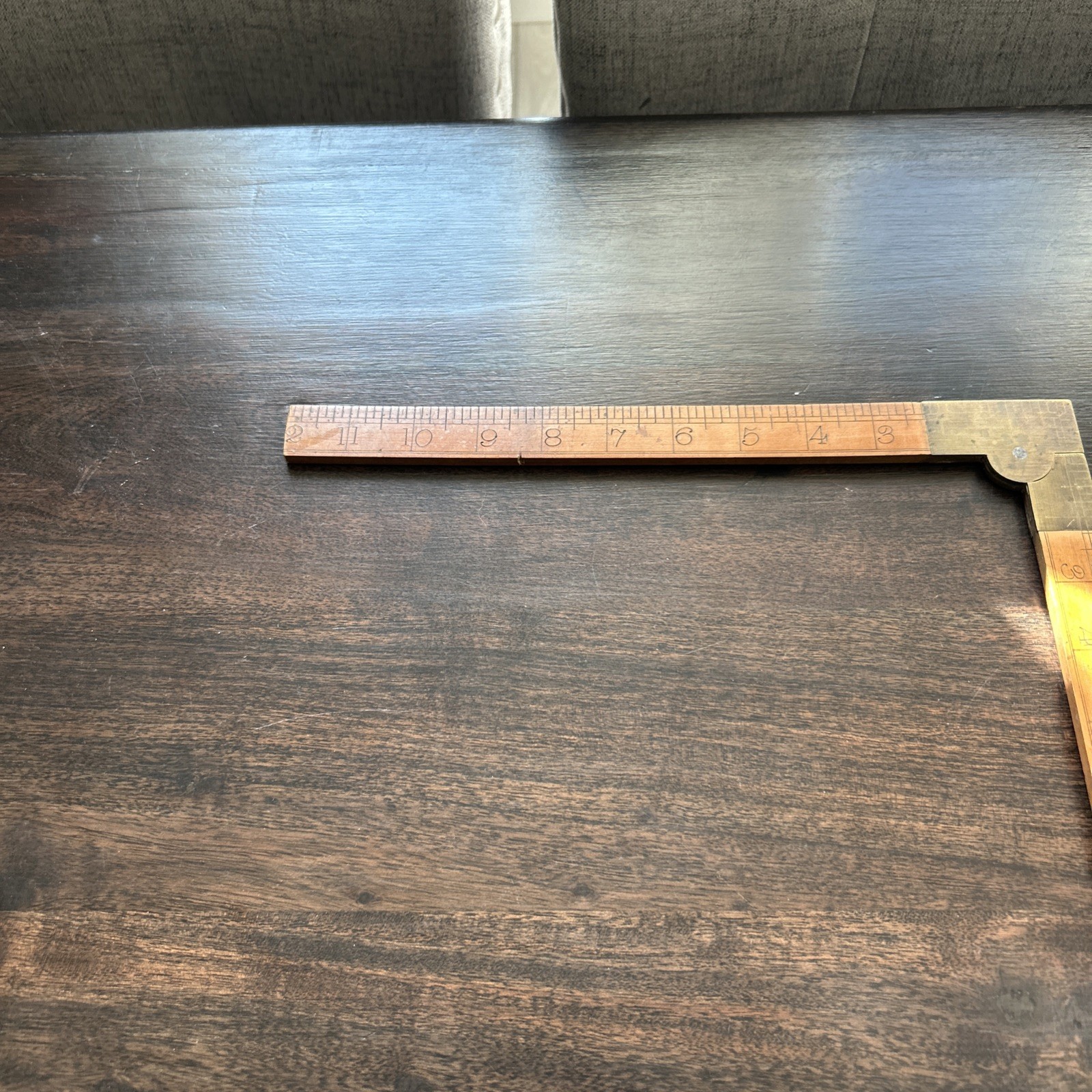 Beautiful Vintage John Ravine & Son Warren Box Wood & Brass Carpenter Square