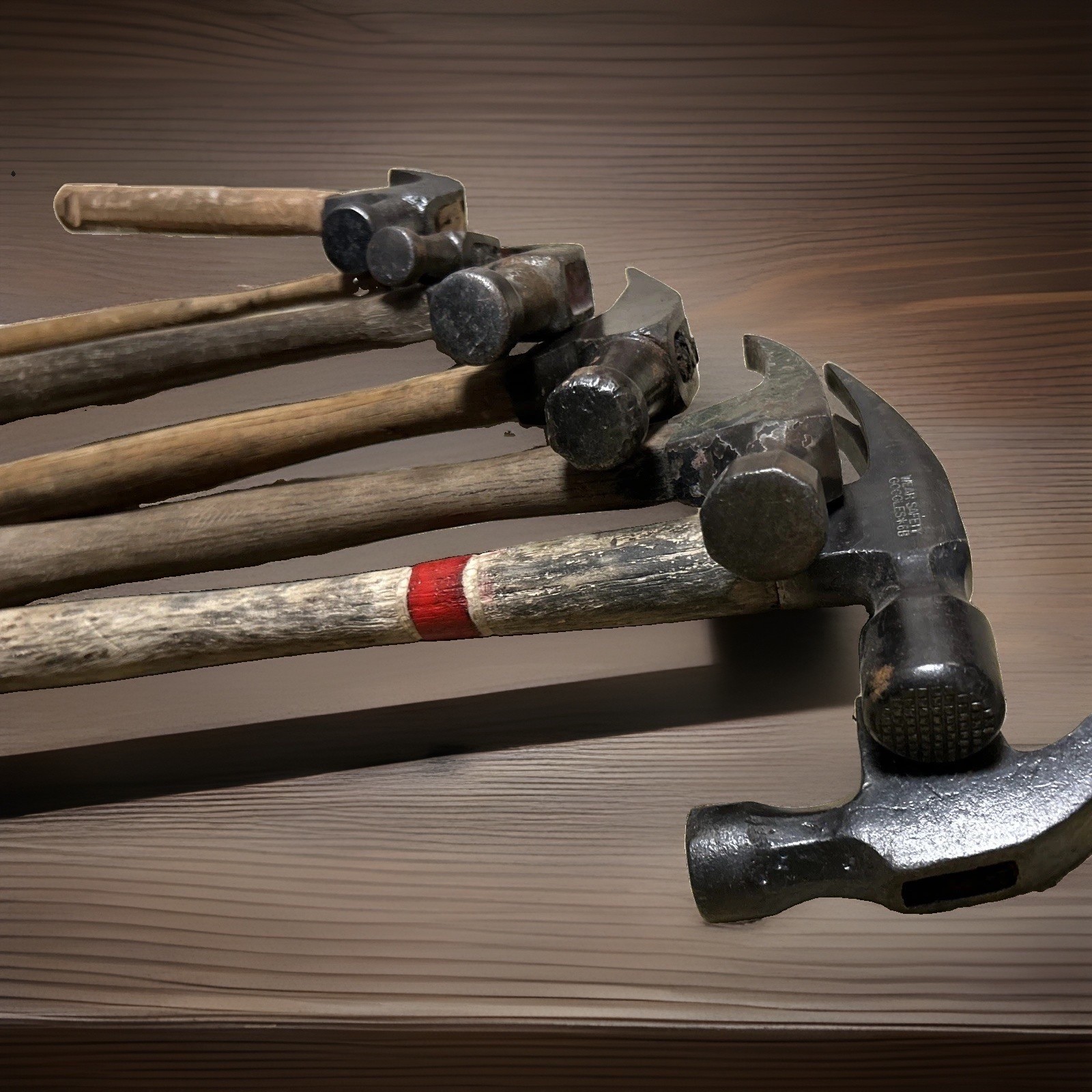 Lot of 7 Vintage Claw and Framming Hammers (Vaughan 20oz. with Red Stripe)