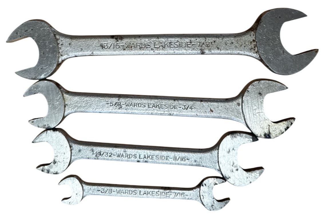 Wards Lakeside Open End Combination Wrenches Lot of 4 USA