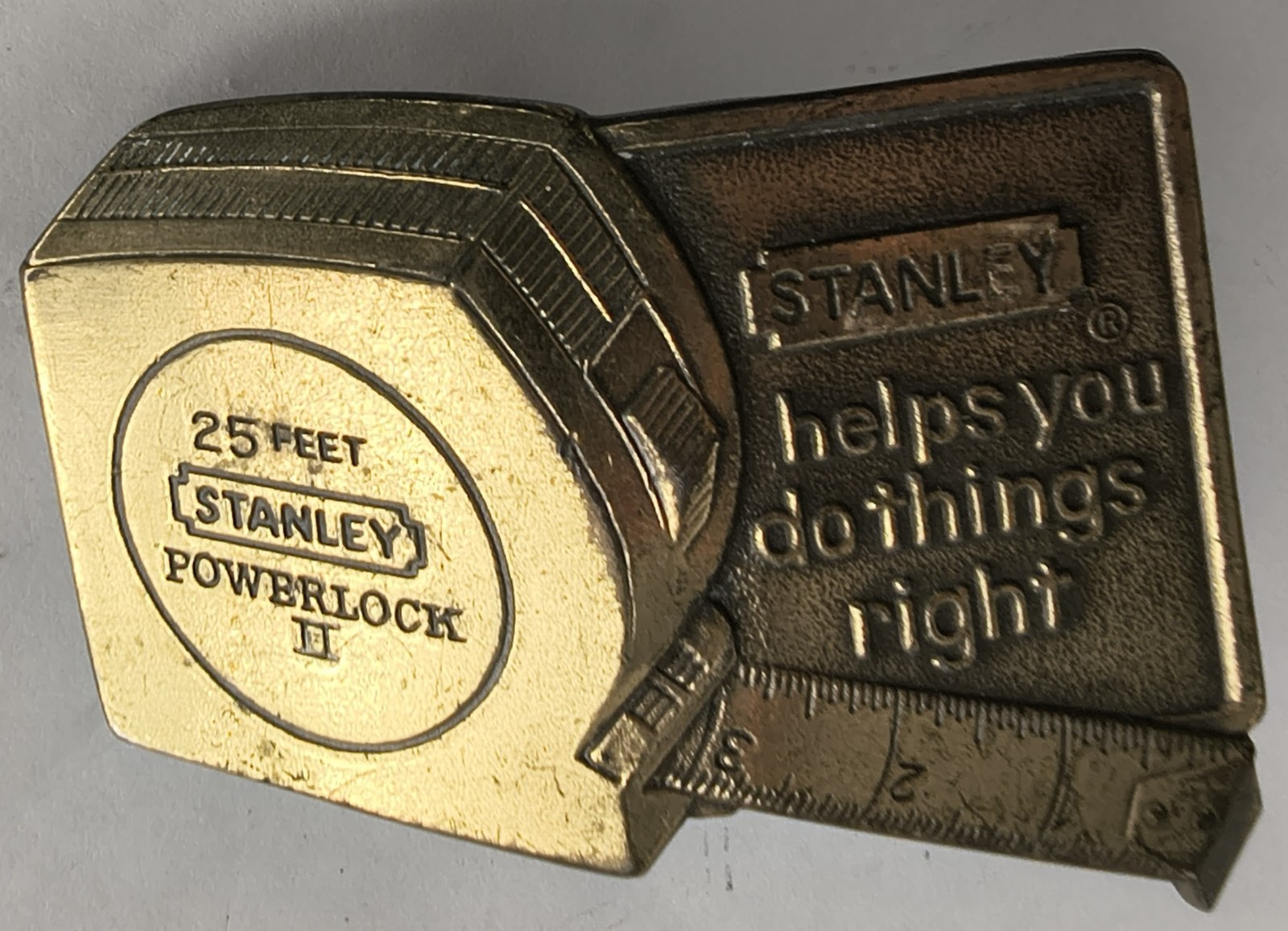 Vintage 1980’s Stanley Powerlock II Tape Measure Belt Buckle Limited Edition