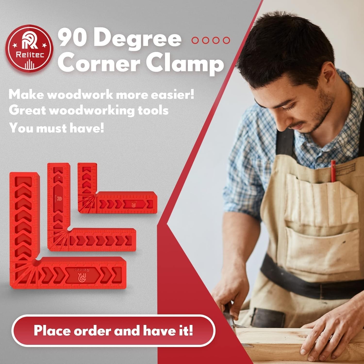 Versatile 90-Degree Positioning Squares for Accurate Woodworking – Set of 12