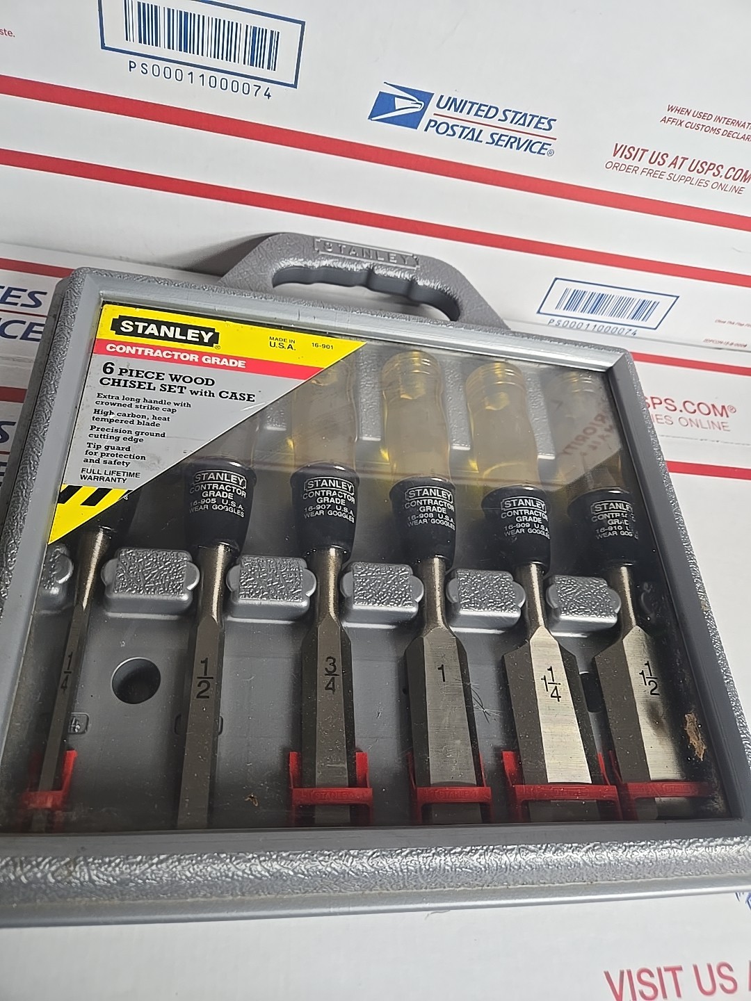 STANLEY TOOLS 16-901 6pc wood chisel set & case 1/4” 1/2” 3/4” 1” 1-1/4” 1-1/2”