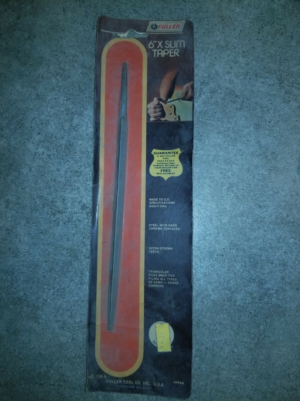 VTG Fuller De Luxe Extra Slim Taper File No.158-6″ NOS Rare Find US Gov. Tested