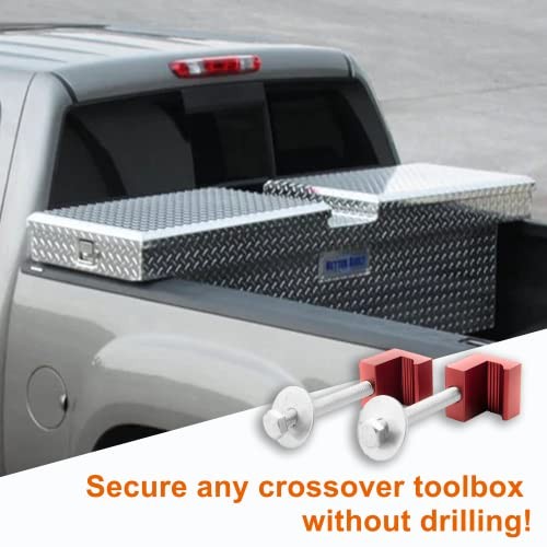 J Hook Crossover Tool Box Mounting Clamps for Pickup Truck Tool Box Mount Red