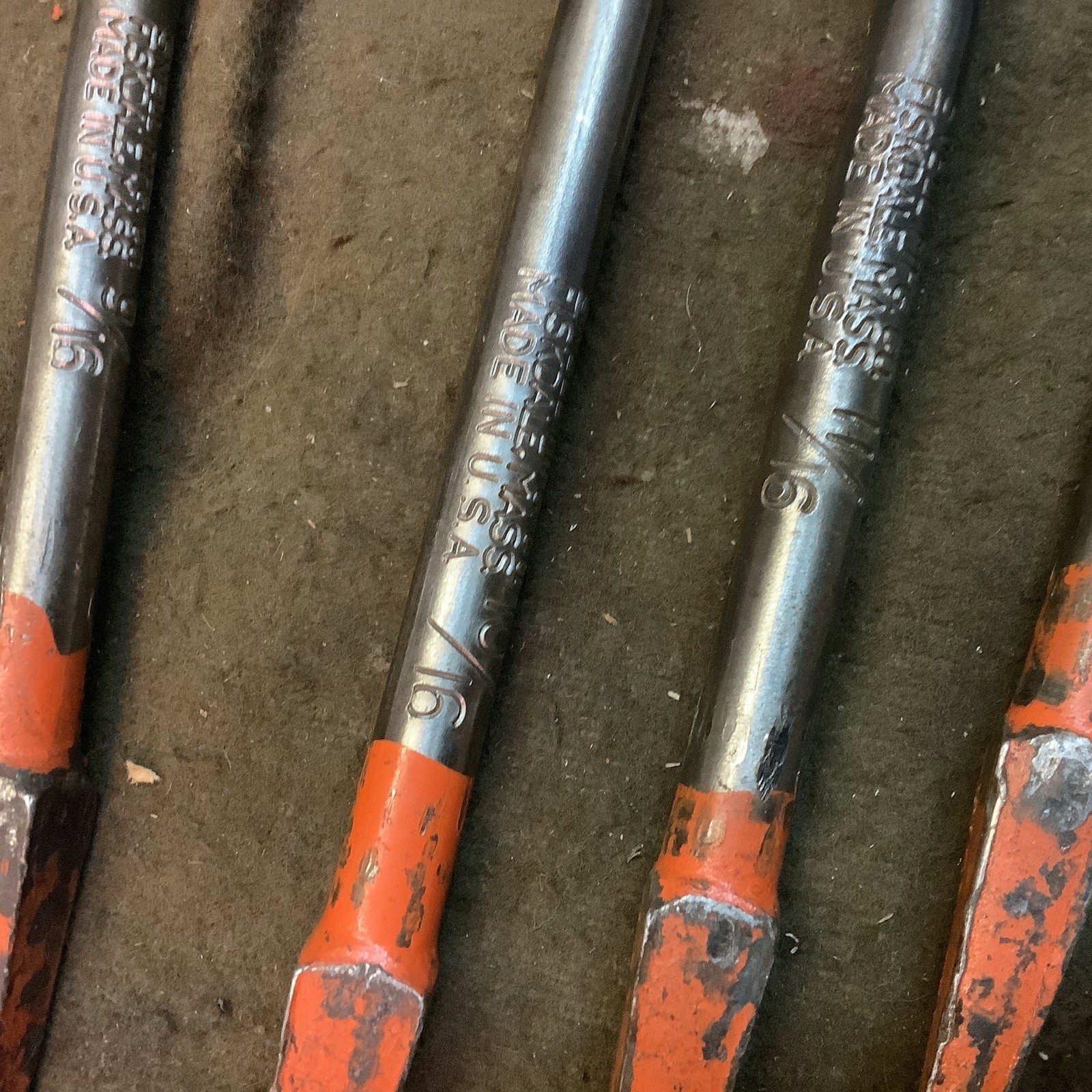Vintage Set of 10 SNELL MFG. Co. Auger Bit Brace Drill Bits