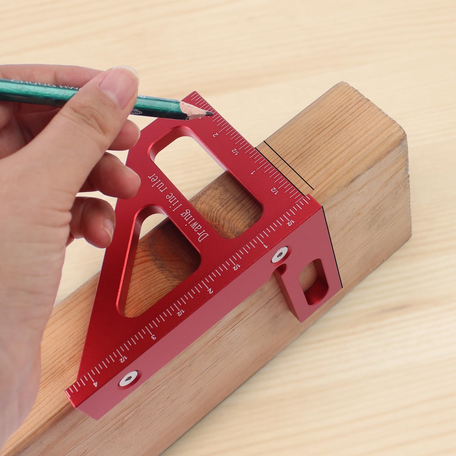 Imperial 3D Multi-Angle Measuring Ruler,45/90 Degree Aluminum Alloy Woodworki…