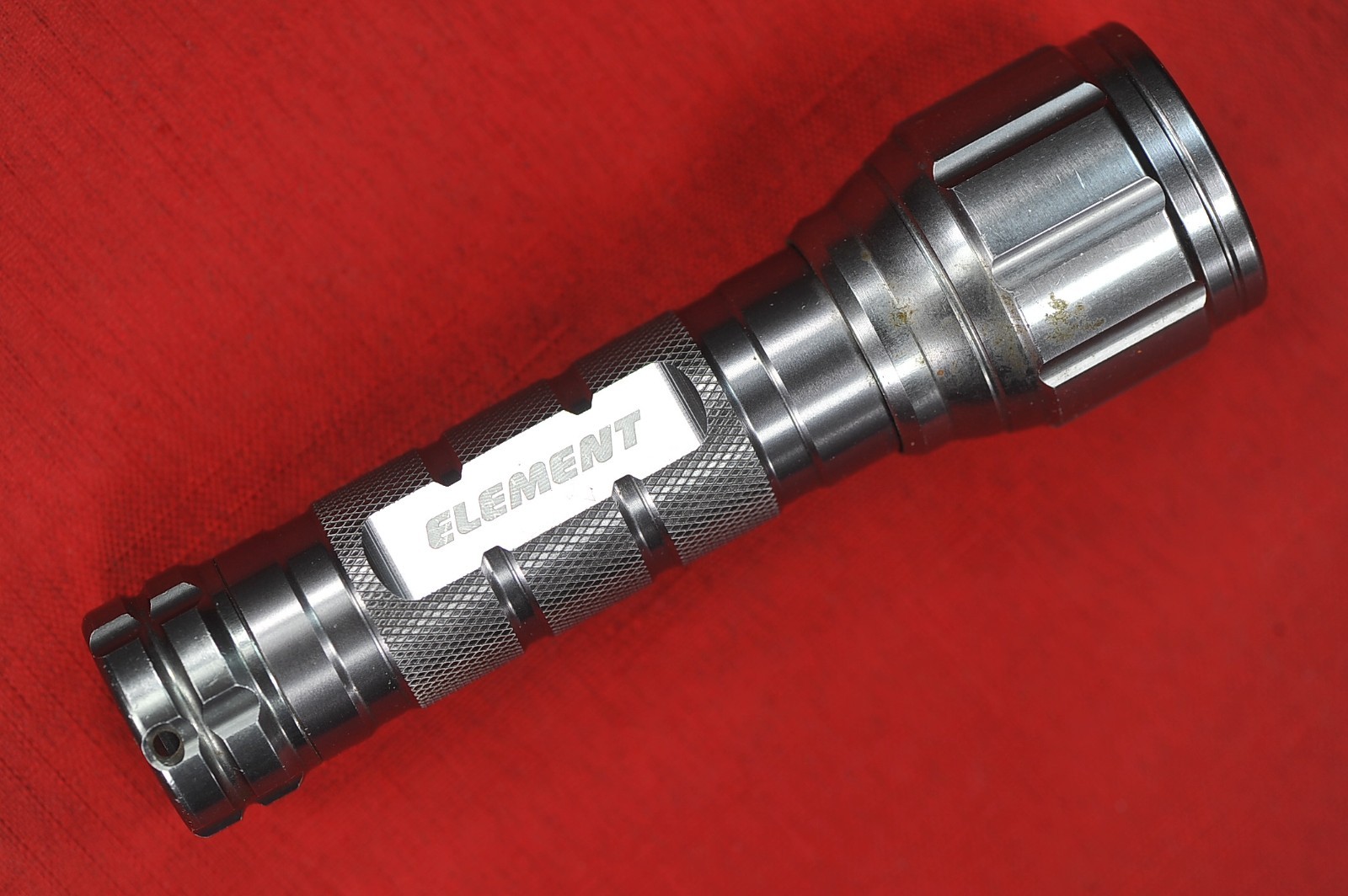 Element Flashlight Small Dark Grey Aluminum Flash Light 3x AAA Battery Powered
