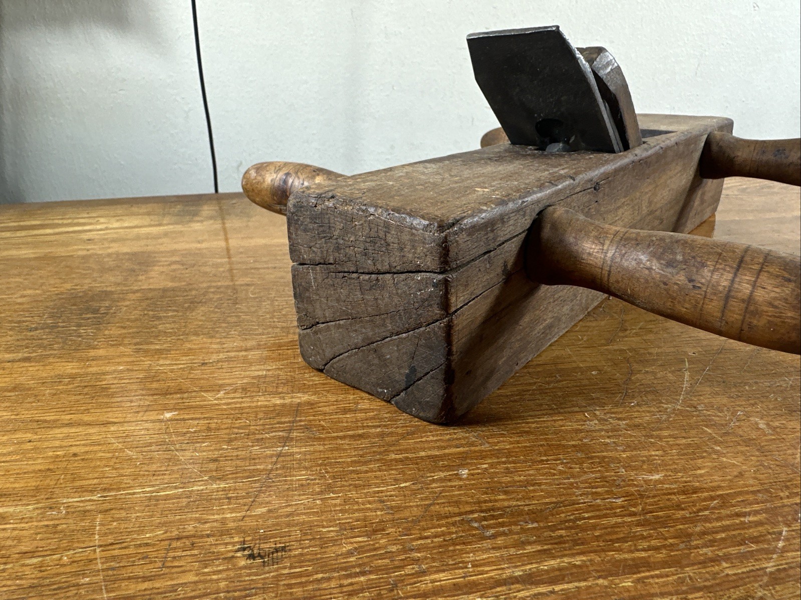 Antique Auburn Tool Co Wooden Plow Ox Plane Woodworking Hand Tool USA