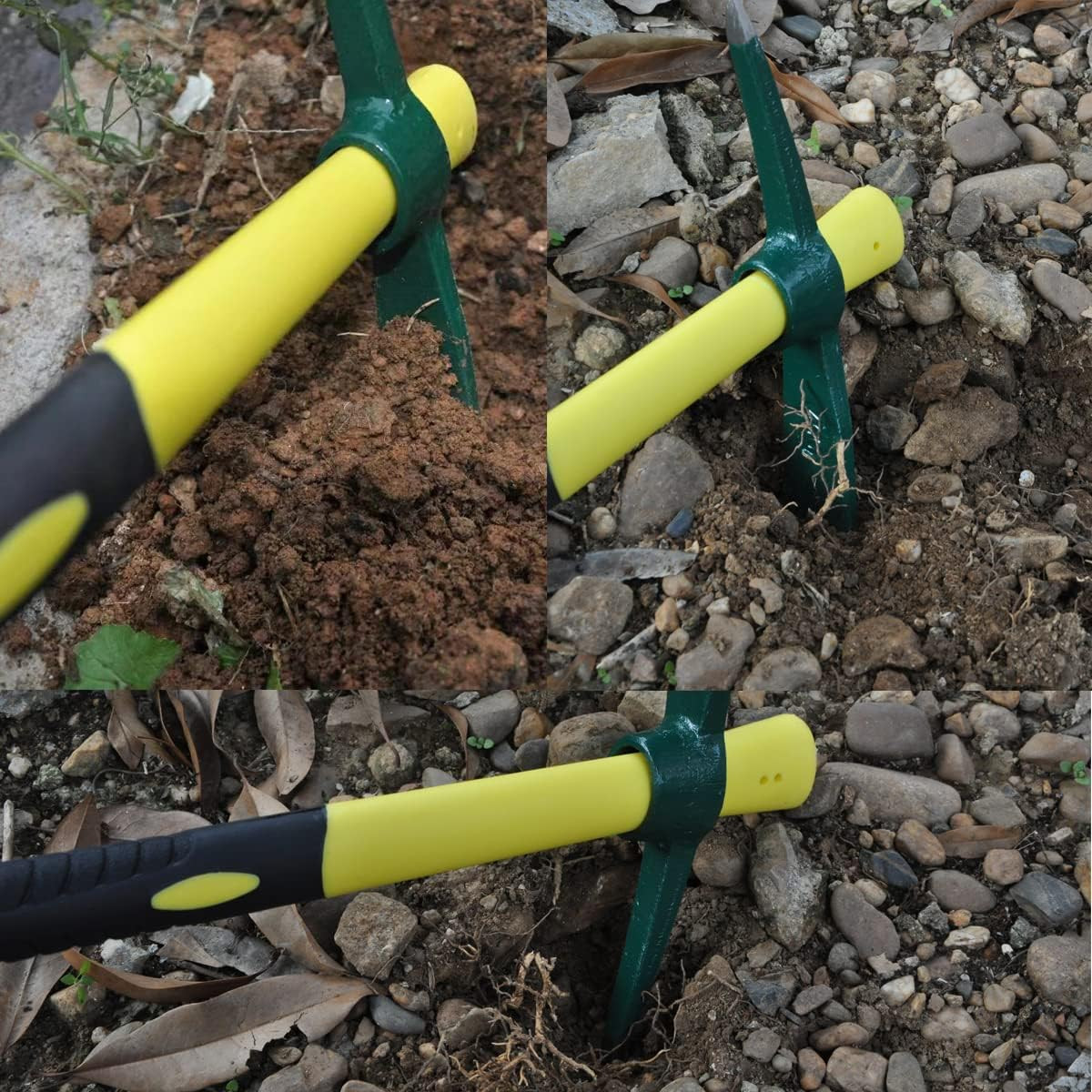 18 Inches Steel Forged Pickaxe, Sturdy Durable Mattock Hoe, Weeding Pick Axe wit