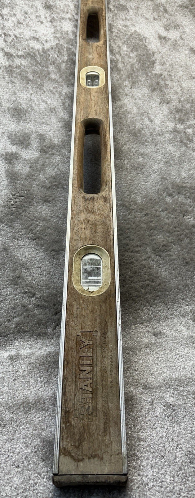 Vintage Stanley Wood And Aluminum Trim 48 Level Model 42-449