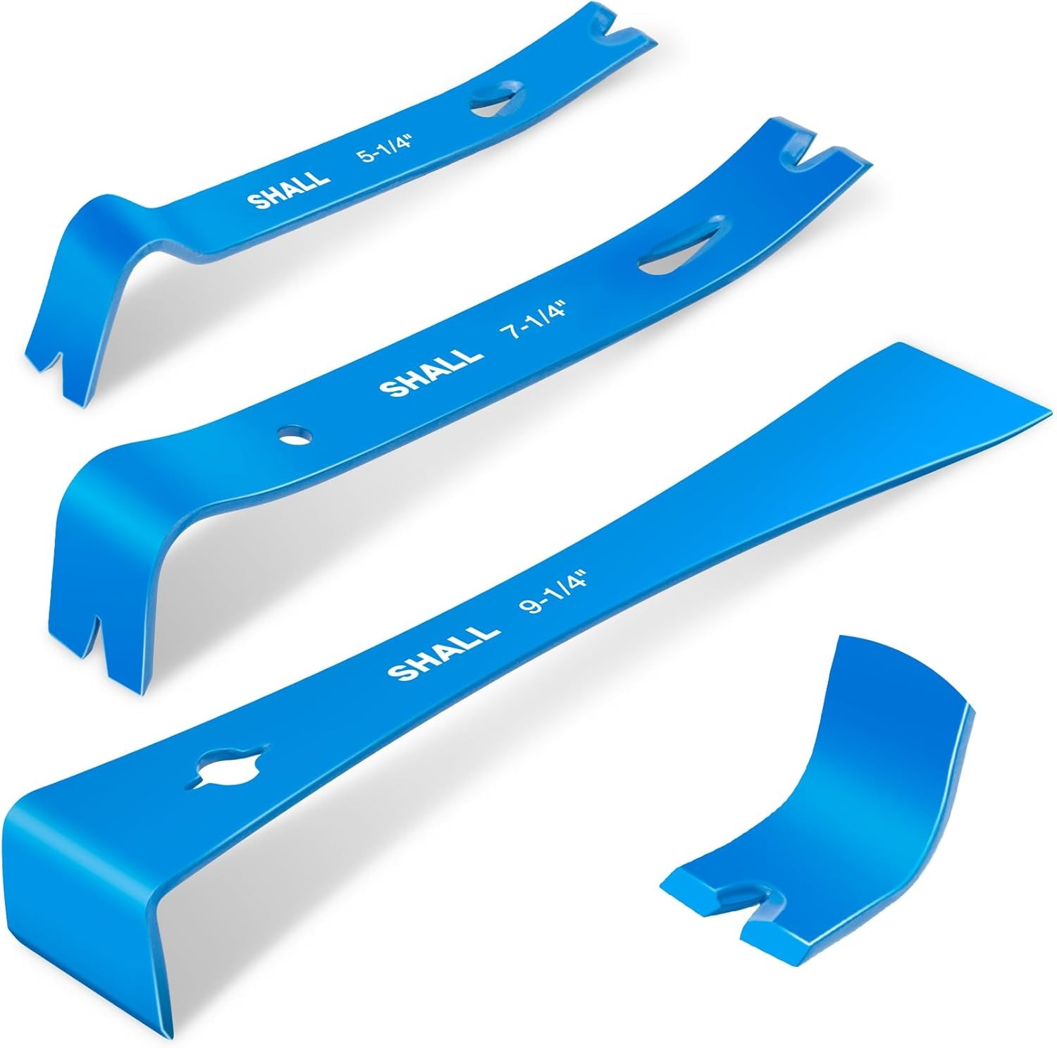 SHALL 3pc Mini Flat Pry Bar Set 5.25 7.25 9.25in Nail Puller