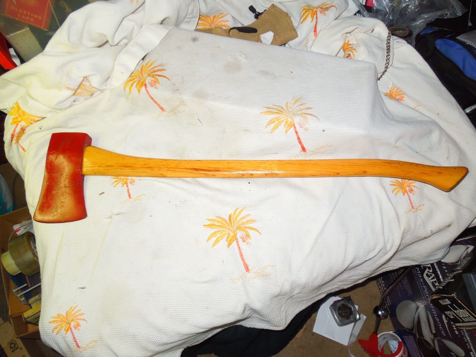 RARE VINTAGE RED HULTS BRUK SWEDEN MADE YANKEE FELLING AXE 1.75 / 4LB, 35″ NOS