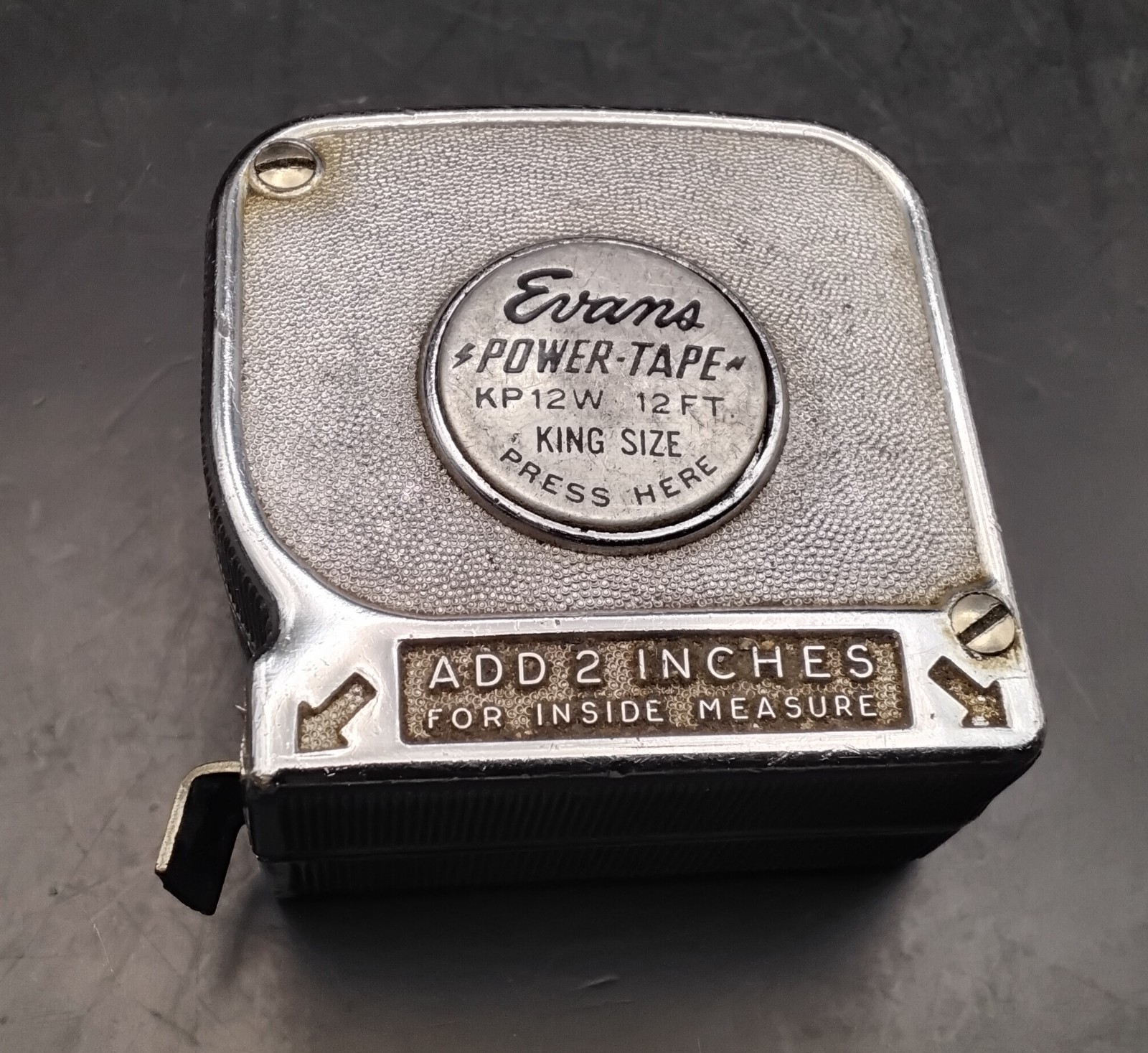 (Box8) Vintage Evans 12FT. Tape Measure Power White Tape