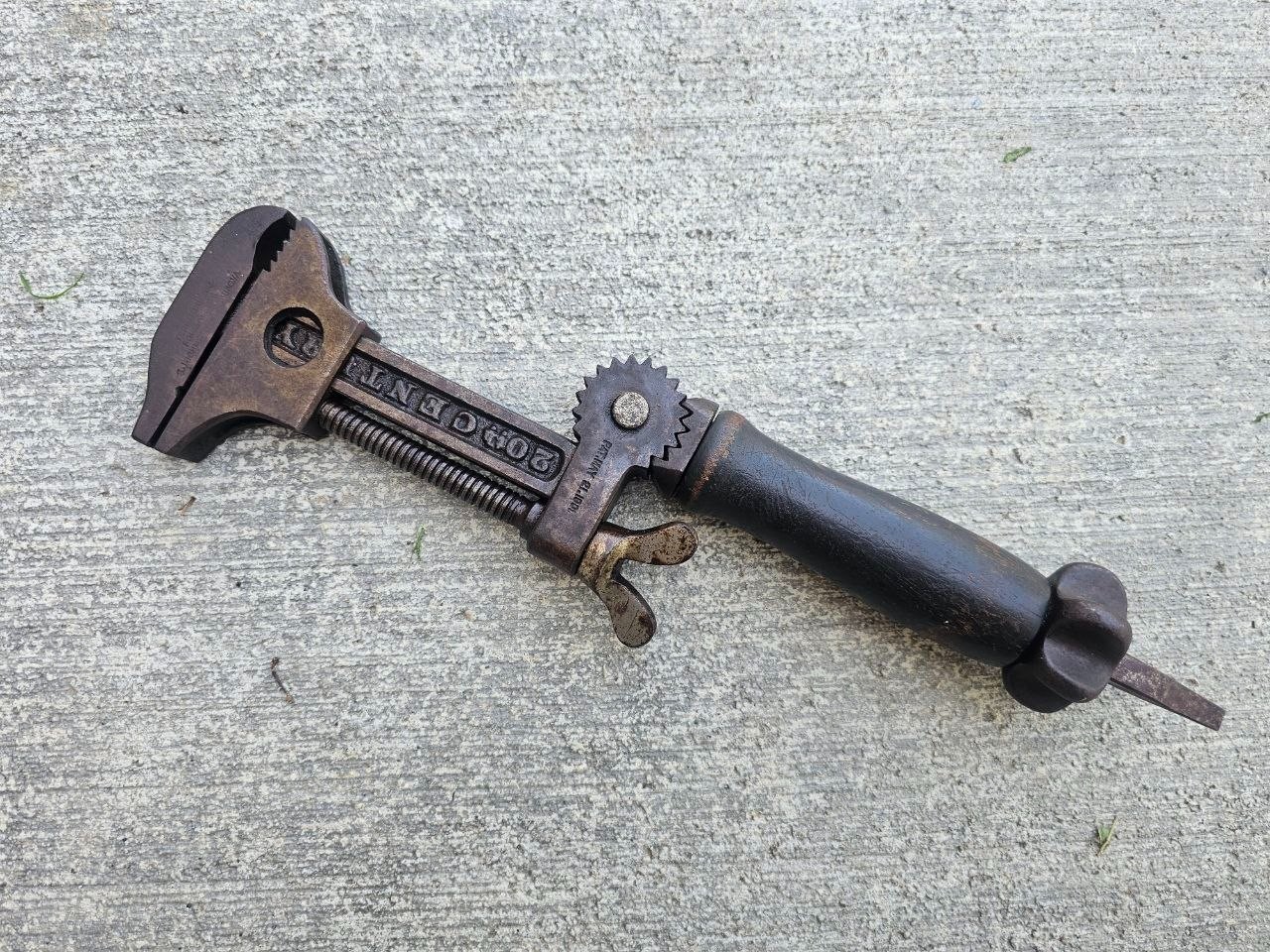 Vtg P Lowentraut 20th Century Multi Position Buggy Wrench Tool Newark NJ 1900s