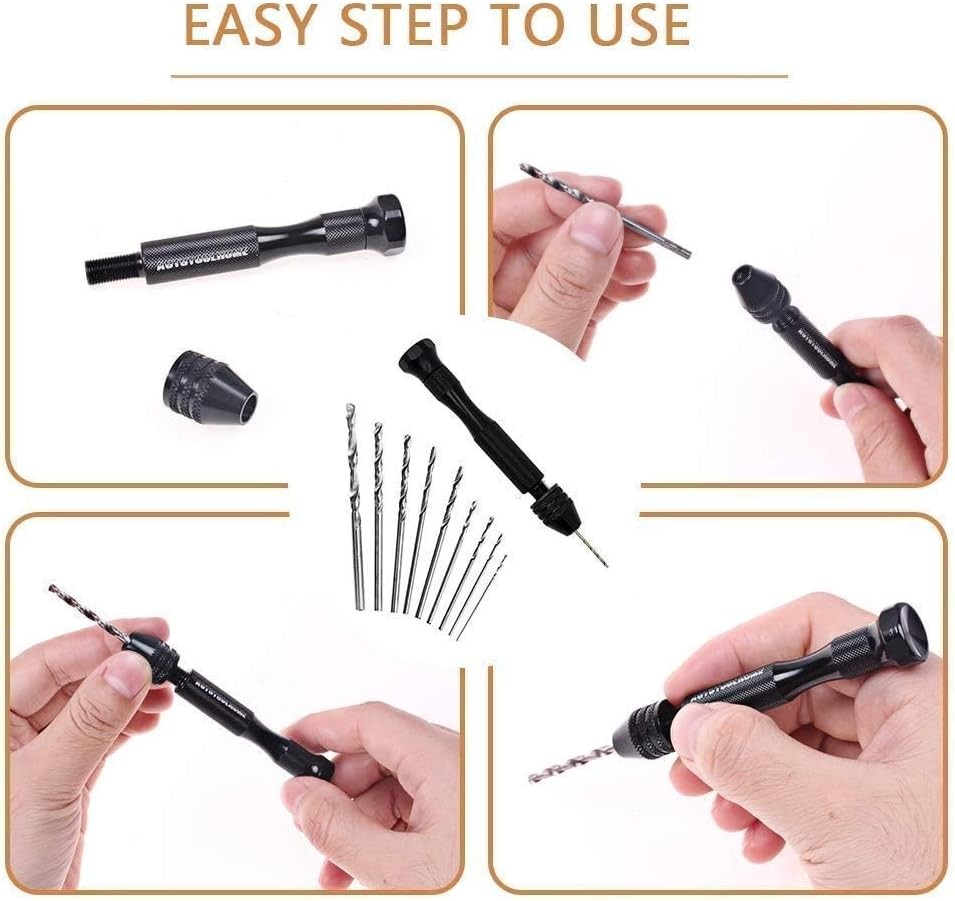 Portable Precision Pin Vise Drill with 25pcs Bits – Ideal for Crafts & Modeling