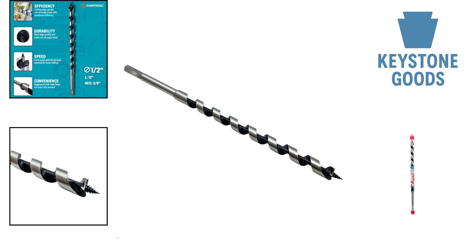 12 Inch 1/2″ Auger Drill Bit for Wood – Deep, Clean Cuts
