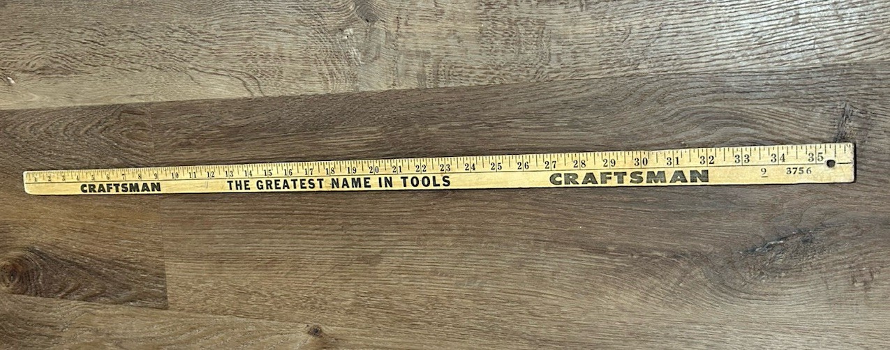 Vintage Craftsman Wooden Yard Stick The Greatest Name In Tools Advertising