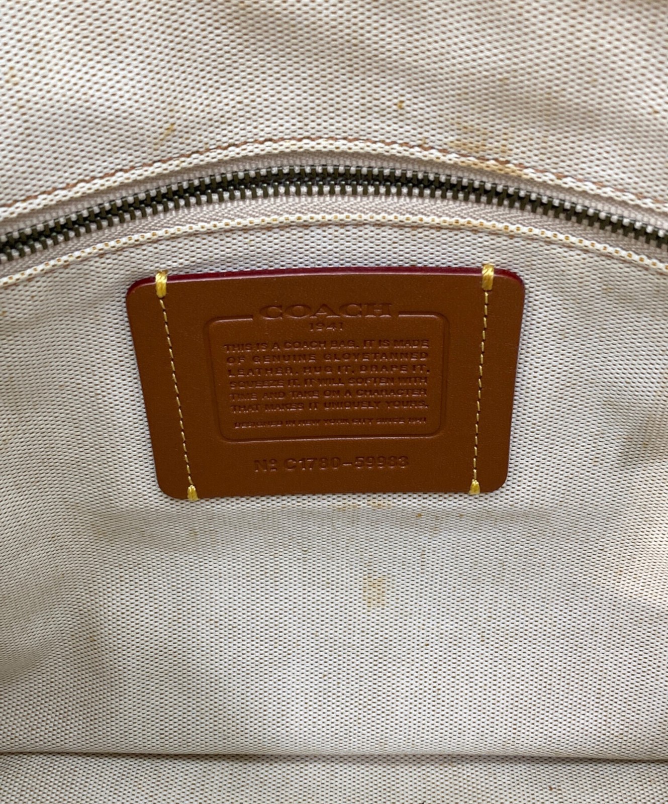 COACH Dakotah Satchel 59983 Whipstitch Handle 25×28 Black Used Women’s Bag