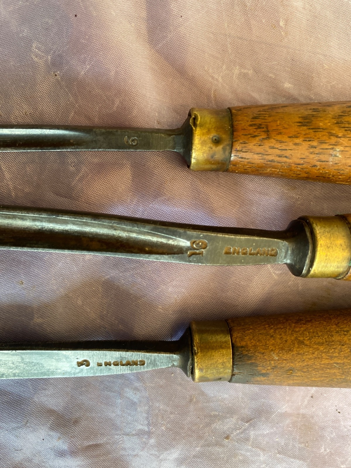 LOT OF 3 VINTAGE S J ADDIS CARVING GOUGES CHISELS – EXCEL OR VERY GOOD COND