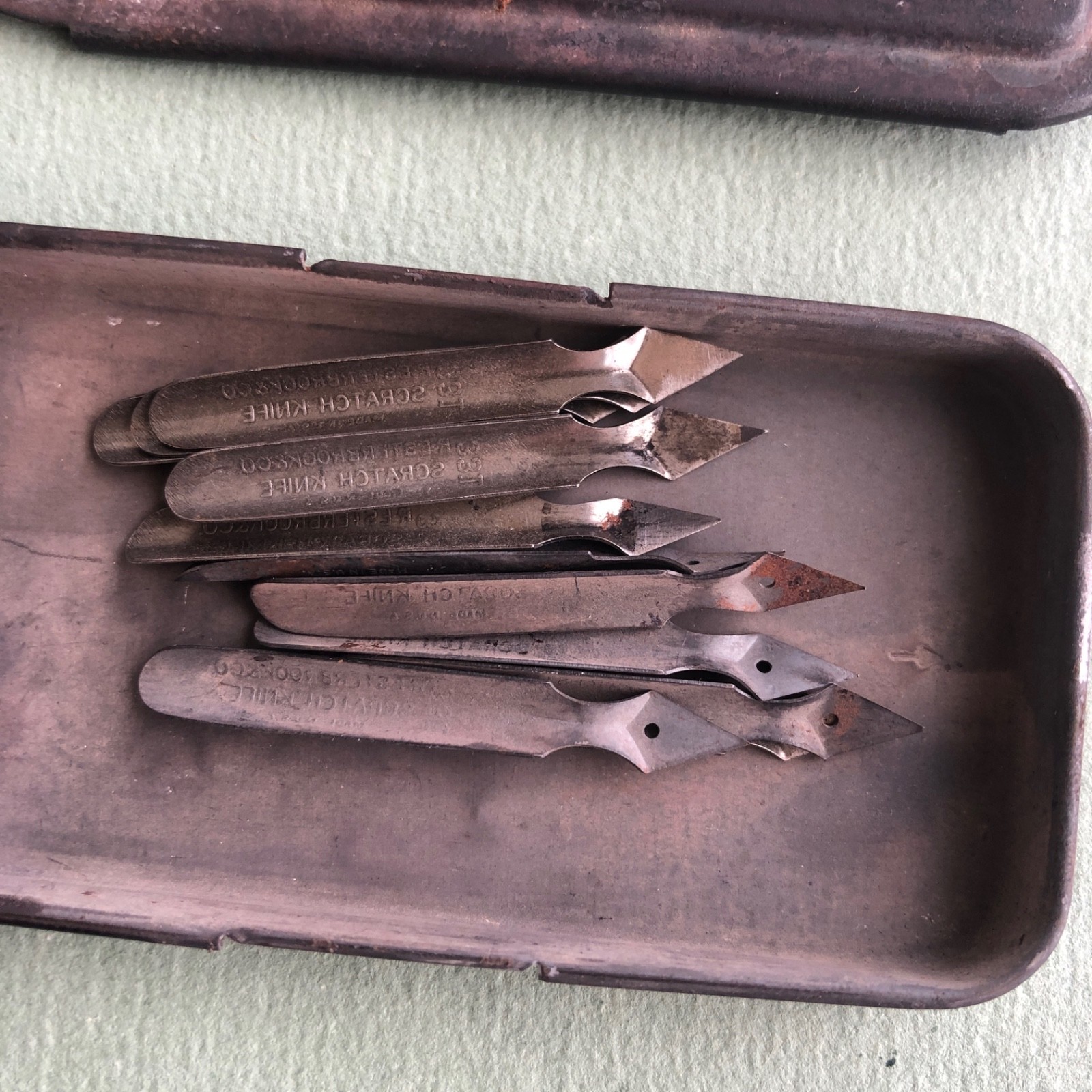 Lot of 11 Vintage Esterbrook & Co Scratch Knife Refills No. 331 in Metal VTG Tin