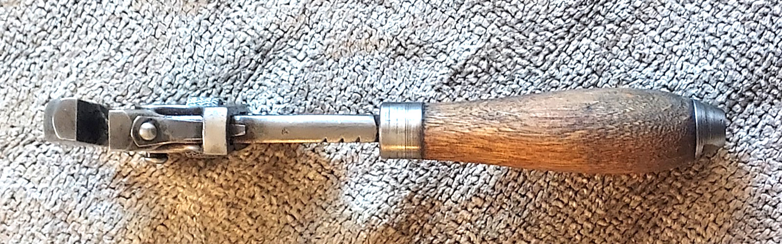 Vintage Stillson 6″ Pipe Wrench Wood Handle Adjustable Antique Boston Mass Tool