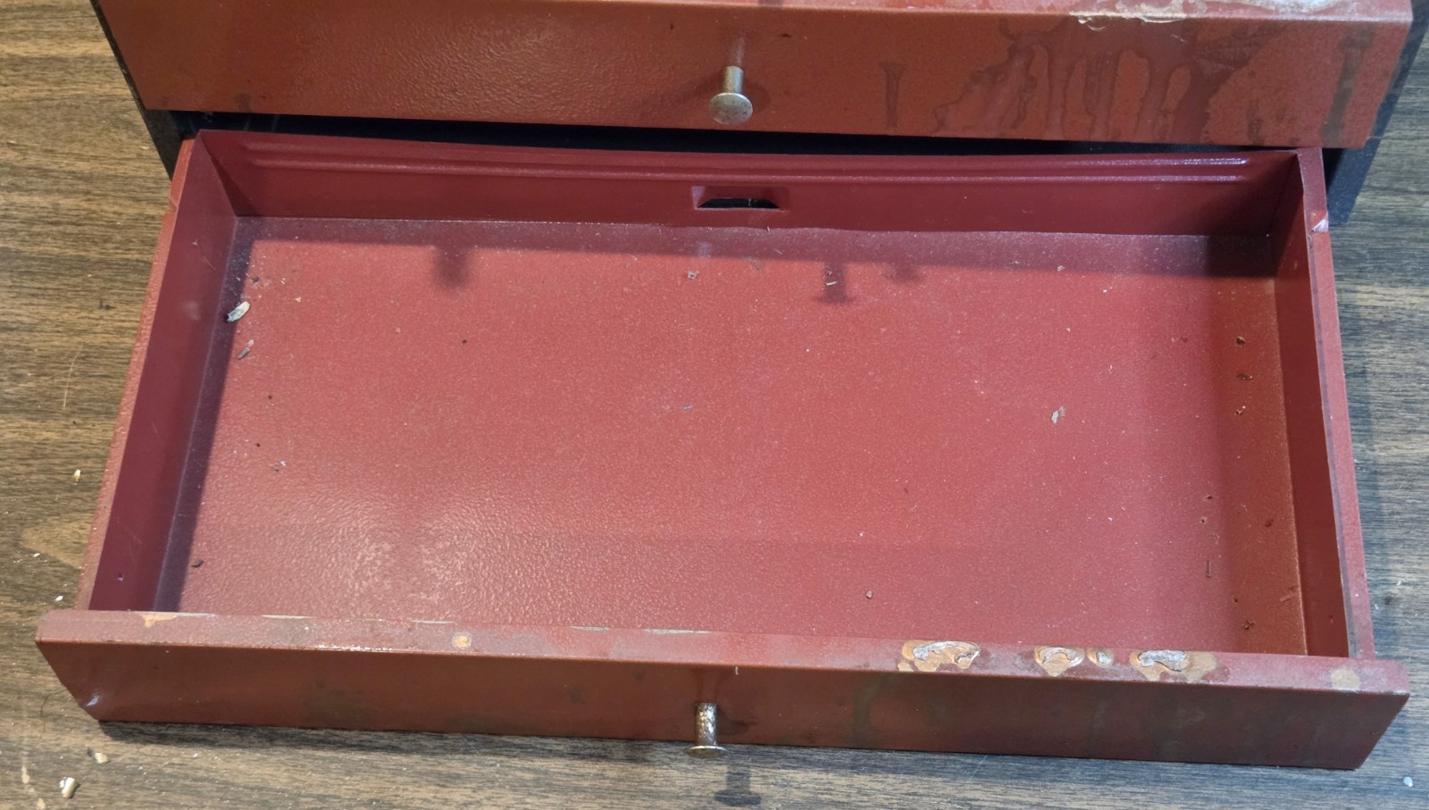 Vintage R.U.C Industrial Metal Tool Box Chest 3 Drawer Steel Taiwan 19x9x14