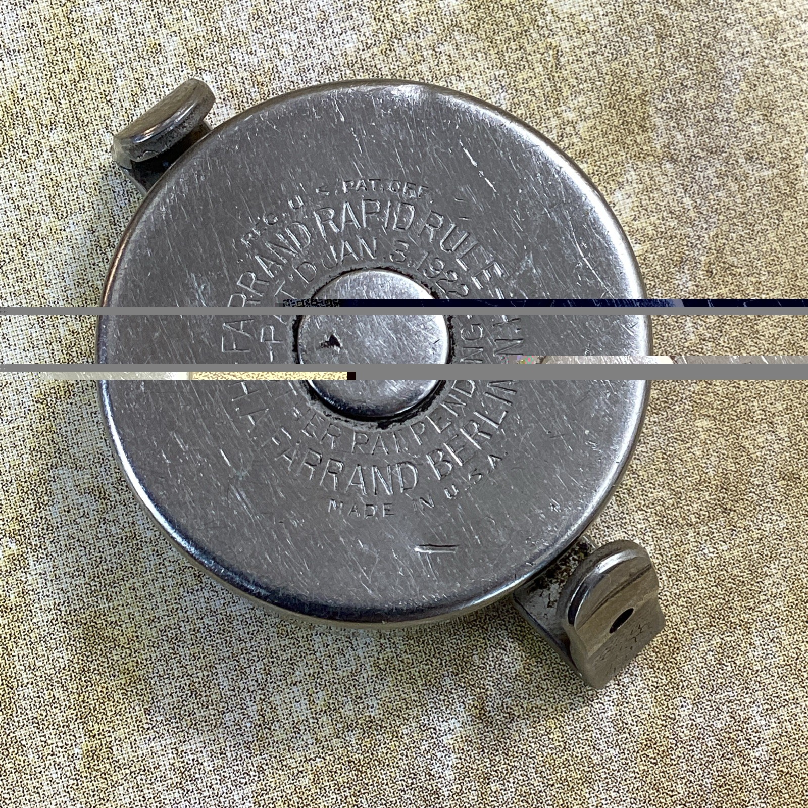 Vtg Farrand Rapid Rule Tape Measure Flexible Steel 1920s Made In USA