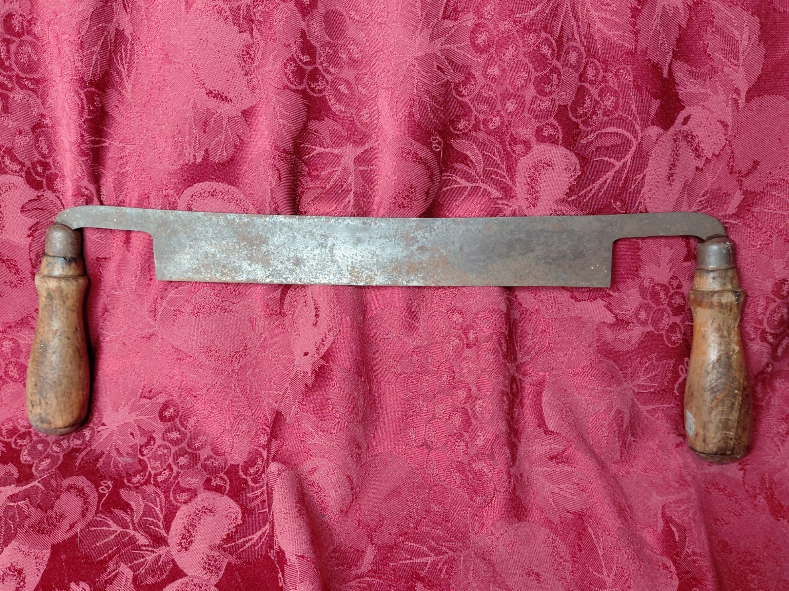 Antique Vtg Cyclone Draw Knife Wooden Handles 10″ Blade Rustic Hand Tool