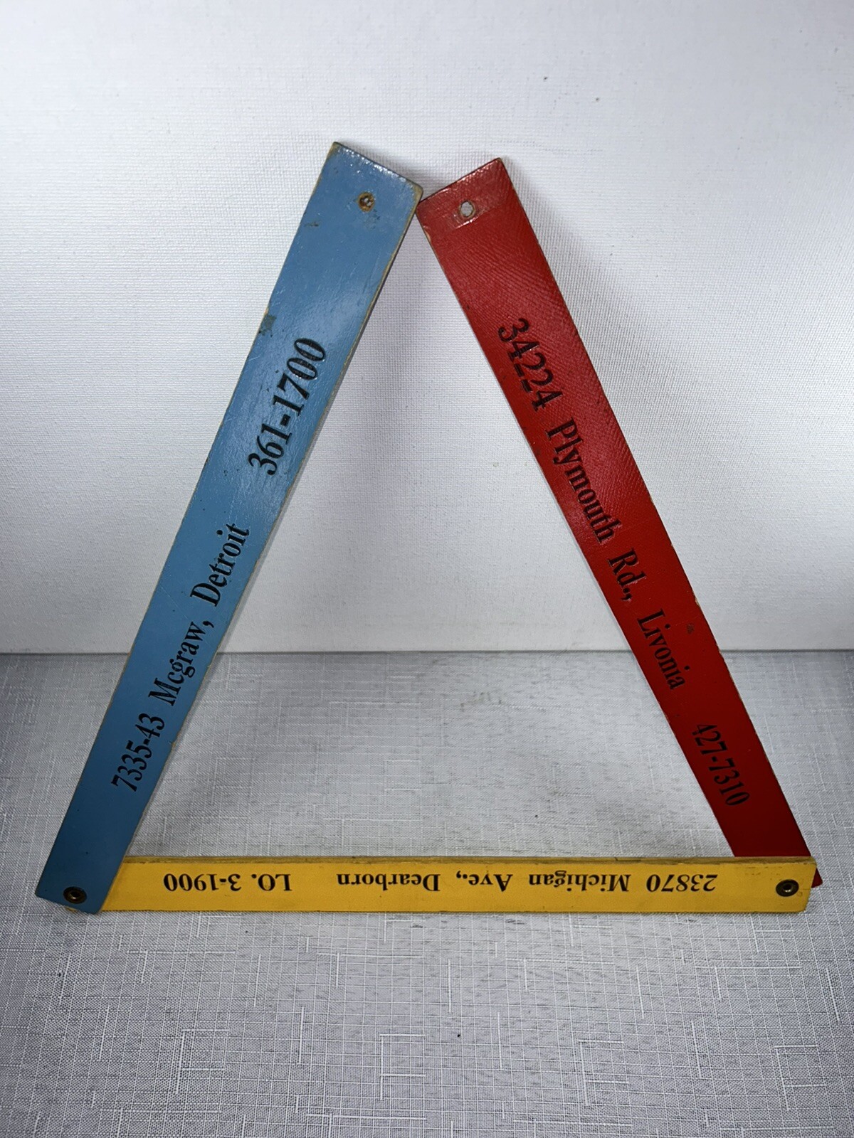 VTG Walters Philco We Will Not Be Undersold Folding Wood Ruler Red Yellow Blue