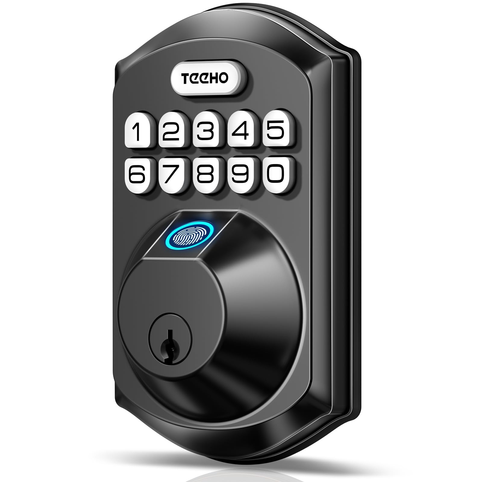 TEEHO TE002 Fingerprint Door Lock – US Standard Sizes, Matte Black