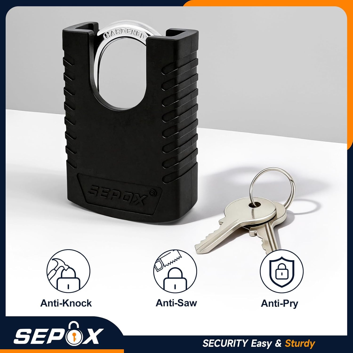 ® Heavy Duty Outdoor Padlock with 2 Keys – 3-3/16″ (80Mm) Weatherproof Rustproof