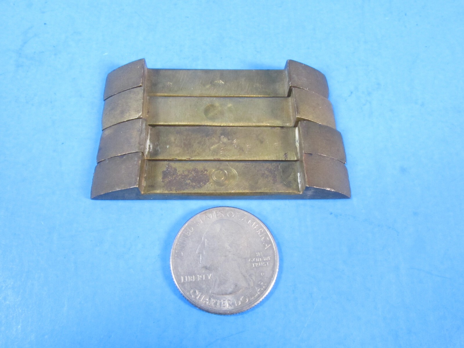 parts – lot 4 brass pressure plates or shoes for trammel points or marking gauge