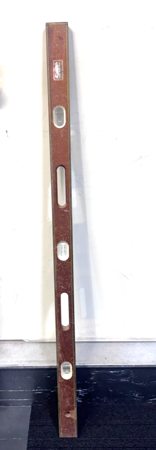Vintage American Co 48″ Wood & Brass Carpenters Level KS83712-48
